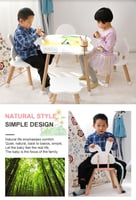 طقم طاولة و 2 كرسي أطفال خشبي Cloud لون أبيض