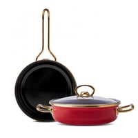 طقم قدر ومقلاة صغيرة Retro