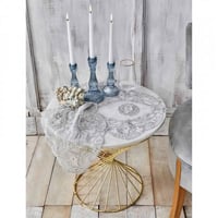 طقم مفارش سفرة دانتيل Dolores Silver