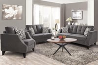 كنب 3 مقاعد Liverpool رصاصي