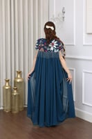 جلابية جورجيت قطعتين بتطريز ترتر ودهب