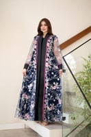 جلابية مخمل قطعتين بإضافة تل مطرز وموديل فتحة في ا...