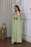 جلابية جورجيت قطعتين بتطريز ترتر ودهب