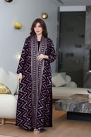 جلابية مخمل قطعتين بتطريز كمبيوتر