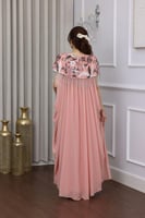 جلابية جورجيت قطعتين بتطريز ترتر ودهب