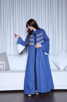 جلابية لينن قطعتين مطرزة في الصدر – أناقة عملية بأ...