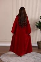 جلابية مخمل قلاب بكلفة تطريز ترتر موردة في الصدر