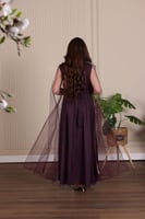 قفطان مغربي قطعتين من الساتان والتل المطرز بالكرست...