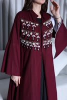 جلابية لينن قطعتين مطرزة في الصدر – أناقة عملية بأ...