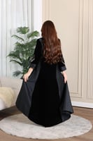 جلابية مخمل ممزوجة بخامة الشانتون في الجوانب وكلفة...