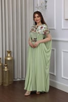 جلابية جورجيت قطعتين بتطريز ترتر ودهب