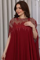 جلابية كسرات بخامة الجورجيت وتطريز في الصدر