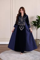 جلابية مخمل ممزوجة بخامة الشانتون في الجوانب وكلفة...