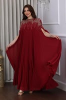 جلابية كسرات بخامة الجورجيت وتطريز في الصدر