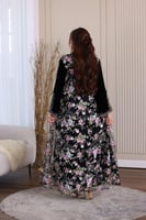 جلابية مخمل بتطريز شك يدوي والتل المطرز