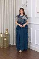 جلابية جورجيت قطعتين بتطريز ترتر ودهب