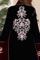 جلابية مخمل بتطريز كمبيوتر في الامام والخلف