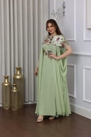 جلابية جورجيت قطعتين بتطريز ترتر ودهب