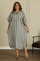 جلابية ريون قلاب مقلمة ( قصيرة )