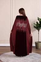 جلابية مخمل مطرزة بالترتر بإضافة خامة الجورجيت