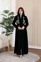 جلابية مخمل بتطريز كمبيوتر في الامام والخلف