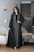 جلابية مخمل قطعتين بتطريز كمبيوتر