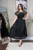 جلابية لينن ( نسائية ) بتطريز رائع في الصدر