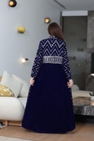 جلابية مخمل قطعتين بتطريز كمبيوتر