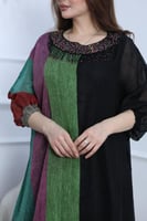 أسود مقلم اخضر