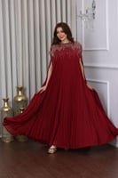 جلابية كسرات بخامة الجورجيت وتطريز في الصدر