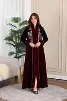 جلابية مخمل بتطريز كمبيوتر في الامام والخلف