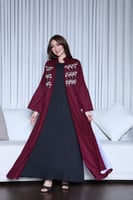 جلابية لينن قطعتين مطرزة في الصدر – أناقة عملية بأ...