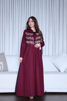 جلابية لينن قطعتين مطرزة في الصدر – أناقة عملية بأ...