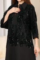 اسود بتطريز زيتي