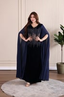 جلابية مخمل مطرزة بالترتر بإضافة خامة الجورجيت