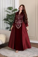 جلابية مخمل ممزوجة بخامة الشانتون في الجوانب وكلفة...