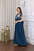 جلابية جورجيت قطعتين بتطريز ترتر ودهب