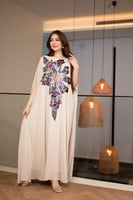 جلابية جوجيت فراشة بكلفة مطرزة من الامام