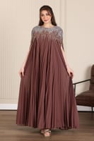 جلابية كسرات بخامة الجورجيت وتطريز في الصدر