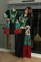 جلابية بناتية بتطريز عسيري وتداخل الكلفة الجنوبية...