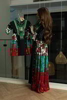 جلابية بناتية بتطريز عسيري وتداخل الكلفة الجنوبية...