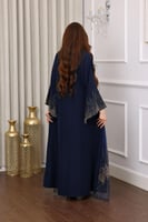 جلابية كريب بإضافة التل المطرز بالترتر