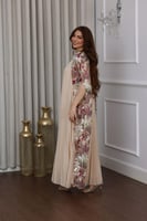 جلابية جورجيت كسرات وجوانب ترتر مطرز