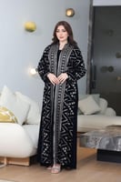 جلابية مخمل قطعتين بتطريز كمبيوتر