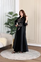 جلابية مخمل ممزوجة بخامة الشانتون في الجوانب وكلفة...