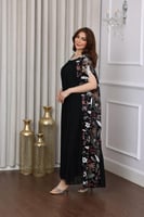 جلابية جورجيت كسرات وجوانب ترتر مطرز