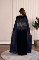 جلابية مخمل مطرزة بالترتر بإضافة خامة الجورجيت