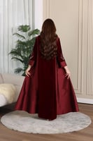 جلابية مخمل ممزوجة بخامة الشانتون في الجوانب وكلفة...