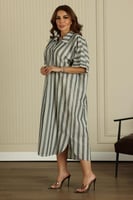 جلابية ريون قلاب مقلمة ( قصيرة )