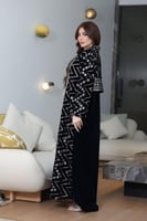 جلابية مخمل قطعتين بتطريز كمبيوتر